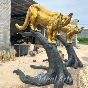 屋外ガーデン金属銅動物等身大ヒョウ像彫刻等身大ヒョウ像ブロンズ真鍮チーター像 - Product Image 6