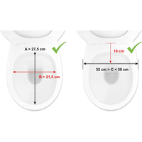 Siège de toilette surélevé (15 cm 6") ovale pour personnes âgées - Polypropylène (PP) Capacité 136 kg - PEPE Mobility P30005 Sans outils