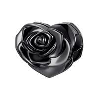 Pendentif en forme de cœur rose noir, bijou romantique en alliage, cadeau unisexe