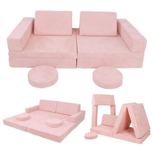 Ensemble de canapés modulaires en tissu COSTFULL, luxe moderne, confortable, doux, convertible, haute résilience, rose, chambre d'enfant, salon, hôtel - Product Image 1