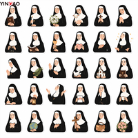 Autocollants en vinyle personnalisés de nonnes de dessins animés religieux, découpés, pour la foi chrétienne catholique, pour journalisation, scrapbooking, logo personnalisé
