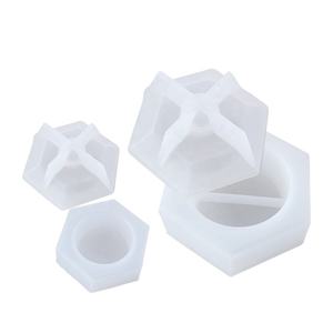 DM830 Plâtre Béton Bougie Pot Silicone <span class=keywords><strong>Moulage</strong></span> DIY Hexagonal Résine Bijoux Boîte De Rangement Moule Avec Couvercle - Product Image 6