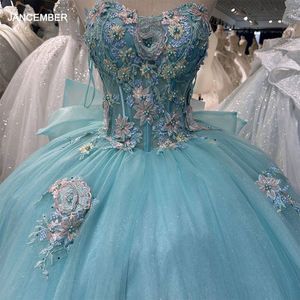 Nouvelle Robe de Mariée Moderne Quinceanera avec Appliques en Dentelle, Fleurs 3D, Corset, Perles, Broderies, Cristaux, Robe de Bal, Décolleté en Cœur - Product Image 6