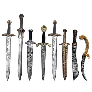 WOWEI Halloween Cosplay Props Ecológico Impreso Retro Caballero Espada Plástico Medieval Fantasía Arma Fiesta Decoración Suministros - Product Image 1