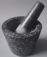 Ensemble mortier et pilon en granit naturel écologique poli PS, outil de broyage pour herbes et épices, moulin à sel et épices de cuisine, lavage à la main uniquement