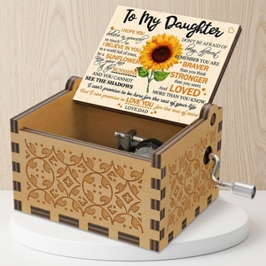 Caja Musical de Madera con Diseño de Girasol, 'You Are My Sunshine', Regalo Musical Colorido de Madera de Mamá para Hija, para Cumpleaños y Navidad - Product Image 3