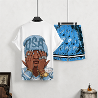 Ensemble T-shirt et short personnalisé pour homme, imprimé graphique 3D, 100% coton, séchage rapide, short de basketball camouflage, logo personnalisé, streetwear