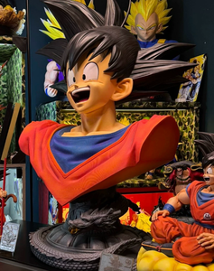 Statue de Goku souriant en résine peinte à la main de haute qualité, buste mi-corps, série <span class=keywords><strong>Dragon</strong></span> Ball, base Shenron pour la décoration de la maison - Product Image 3