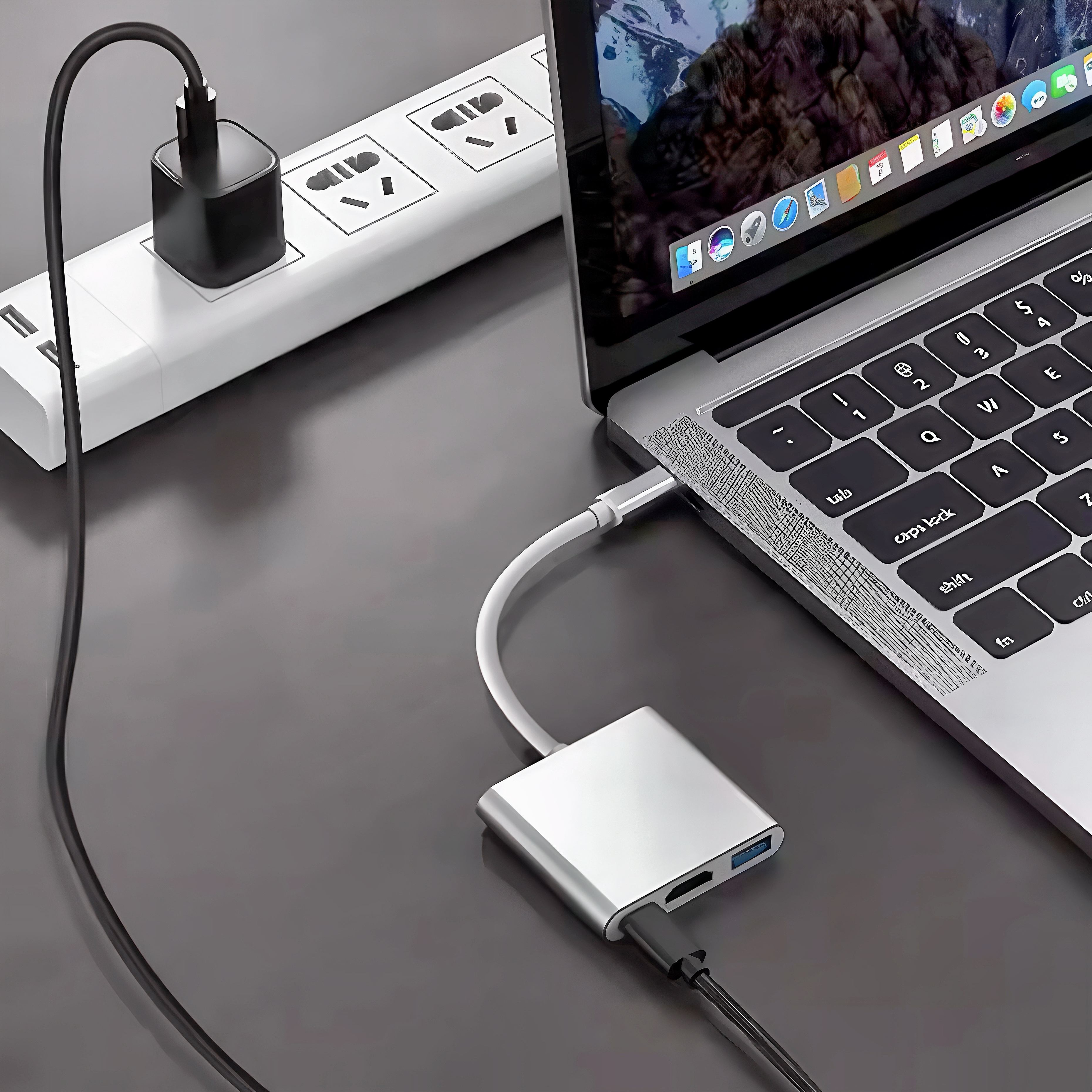 ORANGLES 3-in-1 USB-C Travel Docking Station | 4K HDMI & USB 3.0 Hub | Type-C Adapter for Laptops & MacBooks – orangles Kuwait - full product showcase - displaying specifications - Image 5 of 6 | adapts to any space | 3-in-1 USB-C Travel Docking Station | 4K HDMI & USB 3.0 Hub | Type-C Adapter for Laptops & MacBooks – orangles Kuwait deal New Jersey | Free Shipping ORANGLES