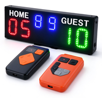 Papan Skor Digital LED dengan Remote Kontrol Ganda, Penghitung Skor Elektronik Portabel untuk Permainan Bola Basket, Bola Voli, Tenis Meja