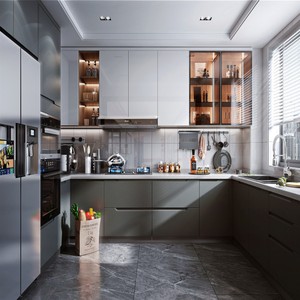 Diseño <span class=keywords><strong>de</strong></span> <span class=keywords><strong>Isla</strong></span> <span class=keywords><strong>de</strong></span> Cocina Semiabierta ME LDK, Muebles Curvos Multifuncionales, Roble Macizo, Estilo Moderno, Tablero Resistente al Agua, Sistema J-Pull - Product Image 5