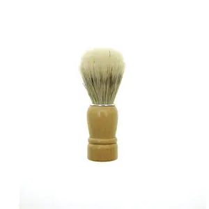 Proveedor de China, brocha de afeitar barata con etiqueta privada, venta al por mayor, brocha de afeitar con mango de madera de bambú sintética ecológica para hombres