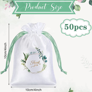 Bolsa de Almacenamiento para Pelucas de Satén de Seda, Reciclable, para Joyería, Regalos, con Cordón, para Fiestas y Bodas, Diseño Estampado, Organizador de Ropa Interior - Product Image 3