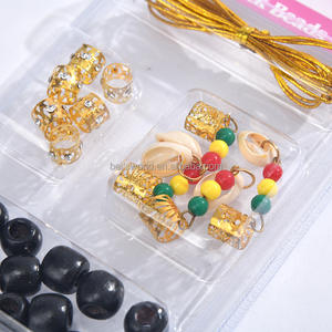 BELLEWORLD vente en gros de pinces à cheveux métalliques dorées kit de perles en bois <span class=keywords><strong>tube</strong></span> en filigrane accessoires de cheveux pour tressage de décoration - Product Image 3
