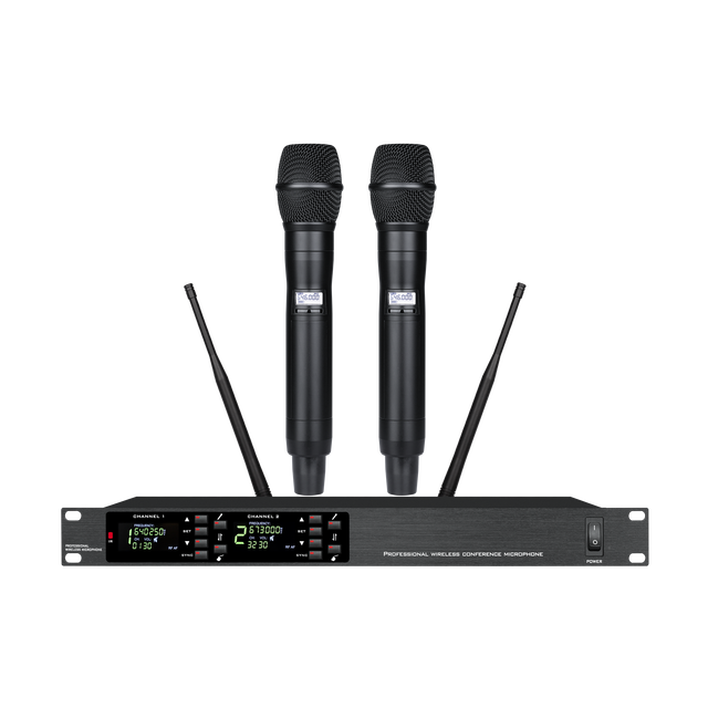 Wholesale Price DA-8022 High Quality Professional Dynamic Wireless Microphone Omni-directional Dual Channel XLR Metal for