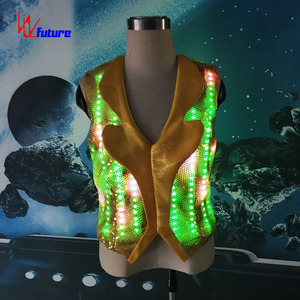 Nuevo Traje de Escenario Masculino Estilo Chino con LED, Túnica Larga para Cantante, Festival EDM, <span class=keywords><strong>Concierto</strong></span>, Club Nocturno, Actuación de Baile - Product Image 4