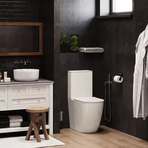 WC caldo due pezzi vicino accoppiato bagno moderno sciacquone in ceramica sanitari pavimento montato la toilette