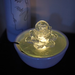 Fuente de cristal con forma de loto y cascada de agua para Feng Shui y atracción de riqueza 110-220V AC - Product Image 4