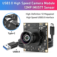 Module de caméra USB3.2 ZWAK IMX577 12MP, capteur CMOS 1/2.3 pouces, compression MJPG/YUY2, haute vitesse 4K 60FPS, UVC Plug & Play pour applications industrielles