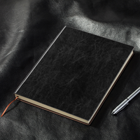 Carnet de notes ligné A5 en cuir PU noir avec stylo, cadeau promotionnel pas cher, logo personnalisé