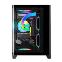 Boîtier PC AntarcChill M-ATX Série SE, verre incurvé transparent, boîtier de jeu, côté en verre trempé, carte mère de bureau, tour moyenne