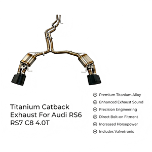 Escape Deportivo Vortex Bespoke de Titanio con Acabado Dorado y Válvula, Compatible con Audi RS6 RS7 C8 4.0T 2016-2025, Sonido Exótico - Product Image 1