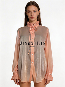 Camicetta Sexy da <span class=keywords><strong>Donna</strong></span> in <span class=keywords><strong>Chiffon</strong></span> con Colletto a Fiocco e Maniche Lunghe per Primavera/Estate 2026 - Product Image 3
