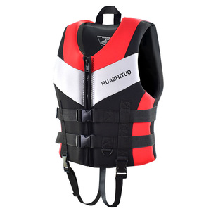 Chaleco Salvavidas de Neopreno para Adultos HUAZHITUO, Alta Flotabilidad, para Pesca, Navegación, Paddleboarding, Azul y Rojo - Product Image 1