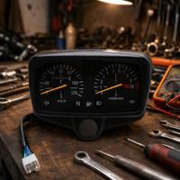 Alat Pengukur Kecepatan dan Putaran Mesin Sepeda Motor Mekanis Dual Dial 0-120km/jam 10k RPM Pengganti Panel Instrumen