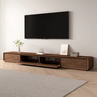 Mueble de TV Moderno de Madera para Salón, Diseño de Lujo en Color Negro