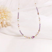 Collier et Bracelet en Perles de Pierre Améthyste Facettée Shousan avec Perles Baroques – Bijoux Ajustables pour Rendez-vous, Banquets, Festivals, Cadeaux