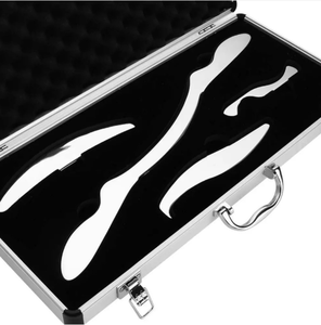 TCM diskon besar alat pijat Gua Sha baja tahan karat Set alat Gua Sha logam kualitas tinggi 4 dan 7 buah Set - Product Image 4