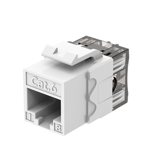 180 °   Connecteur Keystone Cat6 UTP sans outil, <span class=keywords><strong>RJ45</strong></span> 8P8C plaqué or, clip externe, norme de câblage T568B, 100 % testé - Product Image 1