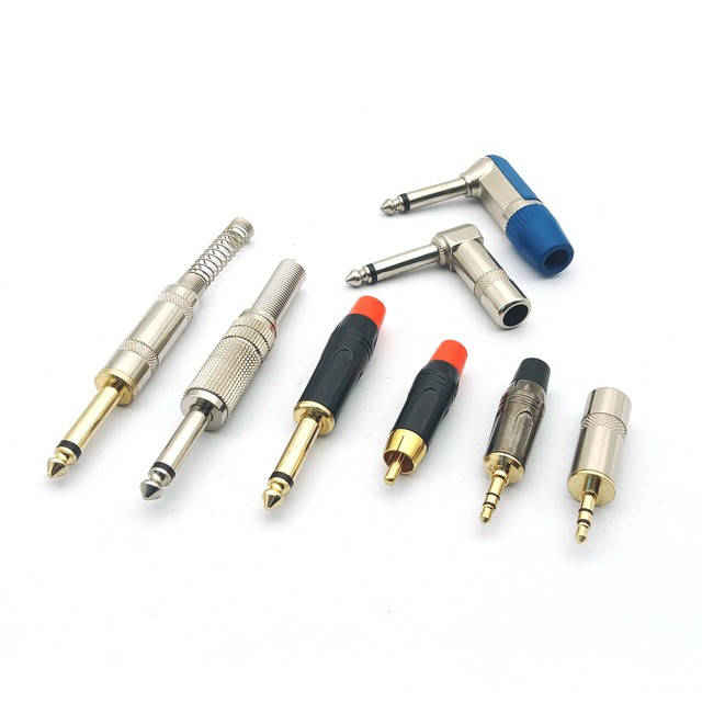 3.5mm 6.35mm Plug Stereo RCA Plug 2 pole 1/4" Professional Phone Plug Audio Connector Solder Type Jack for DIY Stereo Headset