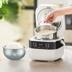 Cuisinière à <span class=keywords><strong>riz</strong></span> électrique multifonctionnelle automatique 3L pour cuisson de <span class=keywords><strong>riz</strong></span>, faible teneur en glucides, ensemble d'ustensiles de cuisson coréens, petite cuisinière à <span class=keywords><strong>riz</strong></span> intelligente en acier inoxydable - Product Image 1