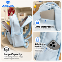 Sac à dos quotidien mignon en gros, 6 couleurs disponibles, Mochilas pour adolescentes, multi-poches, imperméable, léger, sac à dos d'étudiant