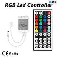 Contrôleur de bande lumineuse LED IR RGB universel ESann DC5V 44 touches, DC 12V pour bande LED RGB 3528 5050