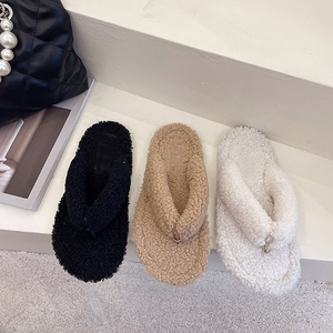 Sandali di pelliccia di agnello imitata alla moda da <span class=keywords><strong>donna</strong></span> pantofole calde in pelliccia di Shearling per interni ed esterni - Product Image 6