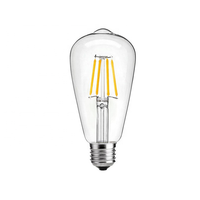 Ampoule LED à filament vintage style Edison ST64, verre transparent, éclat ambré, E27, pour éclairage décoratif dans les restaurants et bars