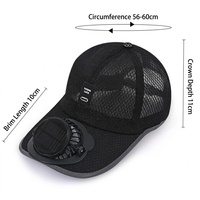 Gorra de malla transpirable con ventilador |   Cargador Solar/USB con Protección UV y Control de Viento de 3 Velocidades |   Sombrero para el Sol de Verano para Pesca y Camping al Aire Libre