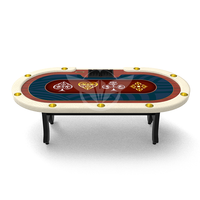 Table de poker Texas Hold'em professionnelle YH avec pieds en forme de H et base silencieuse - Table de poker ovale personnalisée pour casino 240 cm