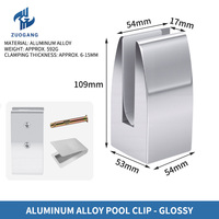 Support de fixation en aluminium et verre au design moderne, résistant à la rouille, facile à installer pour balustrades de balcon, mains courantes et rampes d'escalier