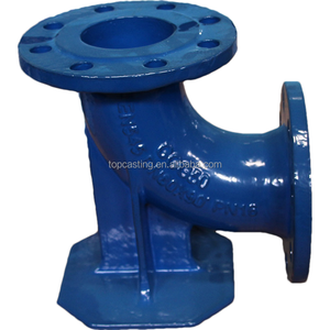 Raccord de tuyauterie à double bride en fonte ductile basse pression ISO2531 PN10 PN16 PN25, coudé à 90 degrés, type « pied de canard » (DI), peint - Product Image 4