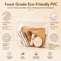 Pochette transparente en PVC imperméable avec fermeture éclair pour cosmétiques et fournitures de bureau