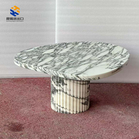 Table de chevet en marbre de luxe moderne KT Stone Villa Hotel avec finition imperméable et durable et garantie de plus de 5 ans