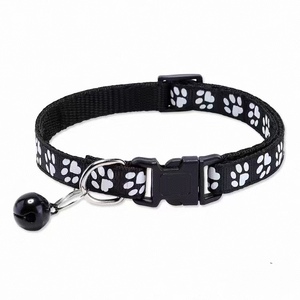 Verstellbares Haustier halsband mit individueller Logo-Sicherheits-Trenn schnalle und Katzen-/Hunde glocke mit Pfoten abdruck - Product Image 2