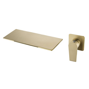 Jboyuan Wall Mounted Gold Concealed Basin Faucet Single Handle Waterfall Style Ceramic Valve Core Stainless Steel - Product Image 5