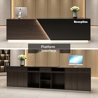 Bureau de réception haut de gamme de style européen en MDF avec rangement pour entreprises, salons de beauté, magasins de vêtements et comptoirs de bar