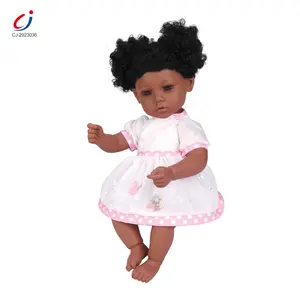Chengji女の子リアルな生まれ変わった20インチ認証低moqソフトカスタムリアルなウィンキング黒人形子供用
