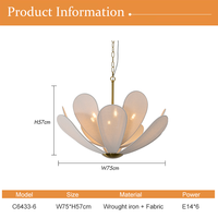 Haute Qualité Lotus Fleur Forme Tissu Moderne Lustre Plafonnier pour Restaurant Chambre Led Pendentif Lumières